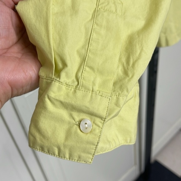 J.Jill Women's Classic Pleated Button Down Shirt Plus Sz XL Chartreuse Yellow - Picture 9 of 12